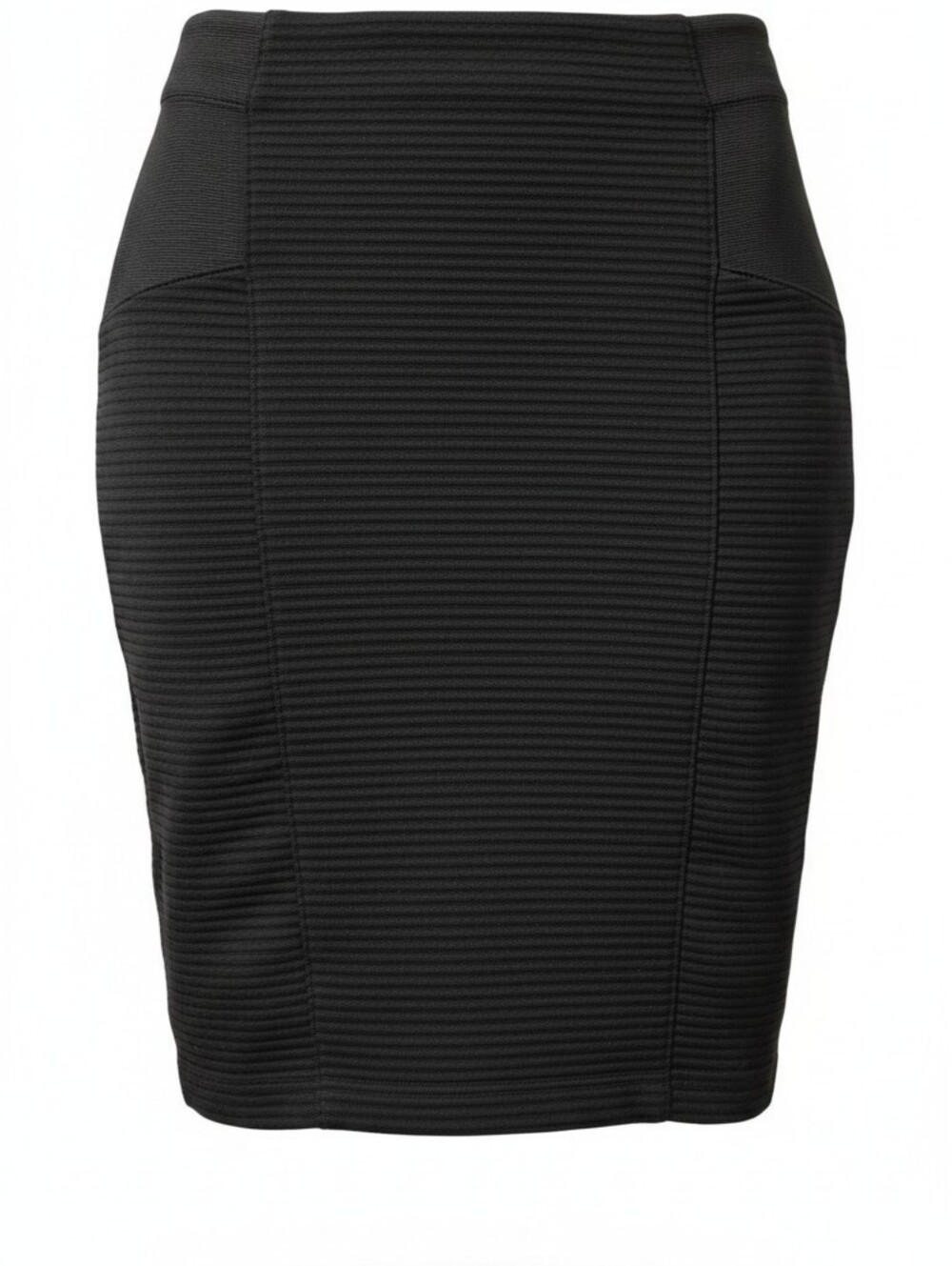 Source Unknown Black Ribbed Pencil Skirt